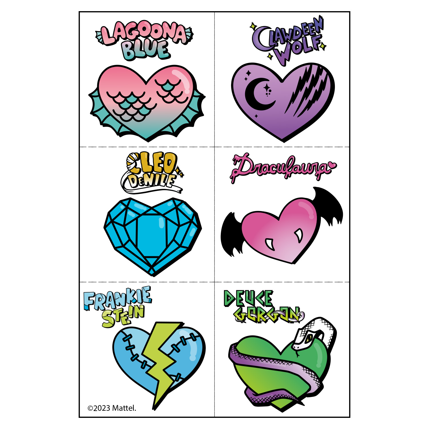 Monster High Favour Tattoos 6 PKG 8 Amscan International